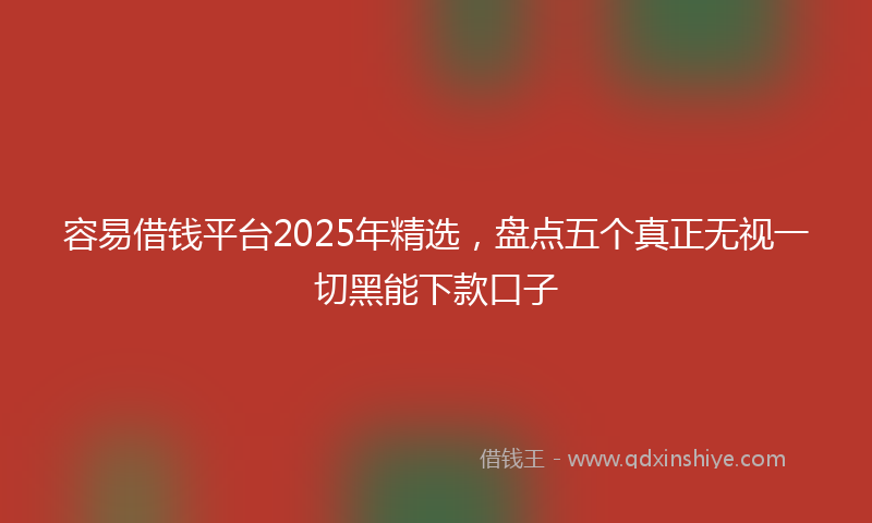 容易借钱平台2025年精选，盘点五个真正无视一切黑能下款口子