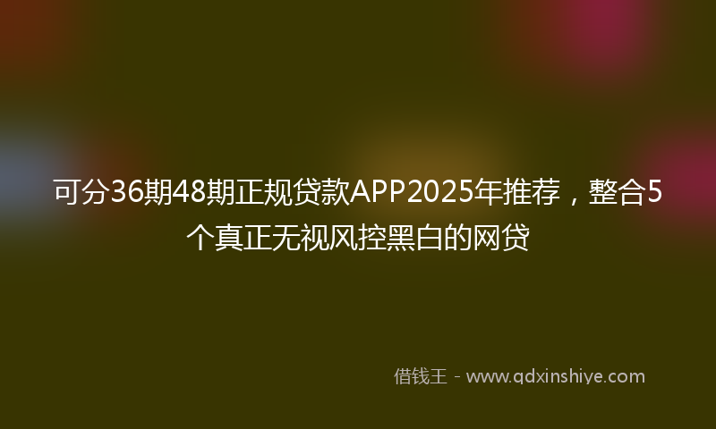 可分36期48期正规贷款APP2025年推荐，整合5个真正无视风控黑白的网贷