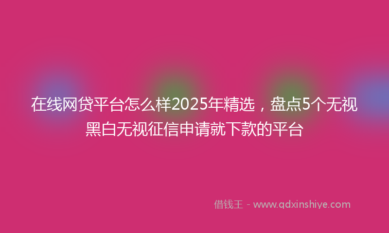 在线网贷平台怎么样2025年精选，盘点5个无视黑白无视征信申请就下款的平台
