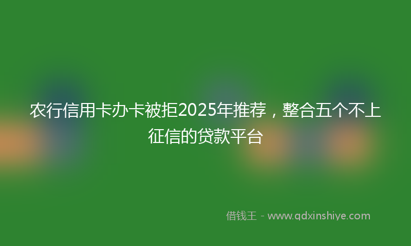 农行信用卡办卡被拒2025年推荐，整合五个不上征信的贷款平台