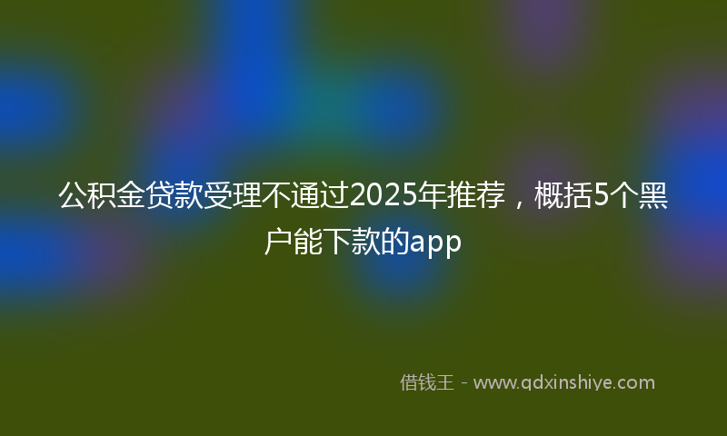 公积金贷款受理不通过2025年推荐，概括5个黑户能下款的app