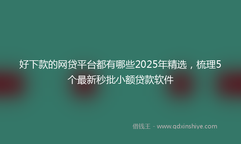好下款的网贷平台都有哪些2025年精选，梳理5个最新秒批小额贷款软件