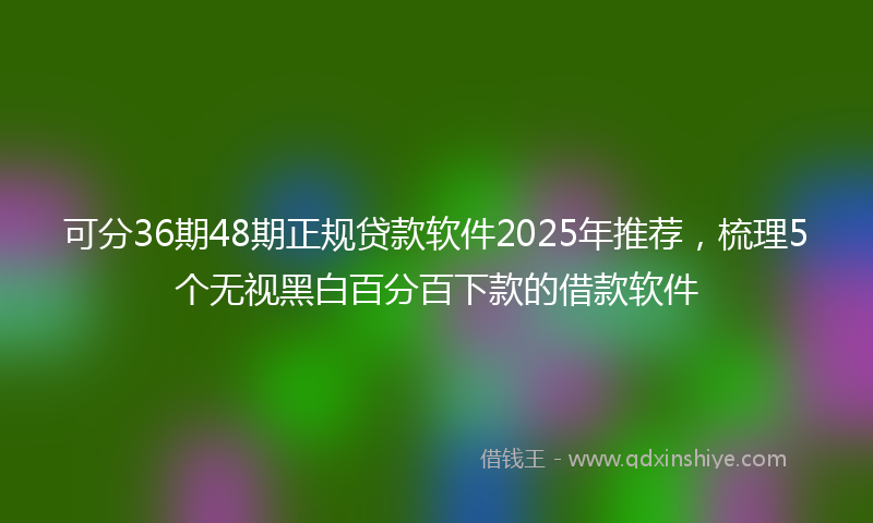 可分36期48期正规贷款软件2025年推荐，梳理5个无视黑白百分百下款的借款软件