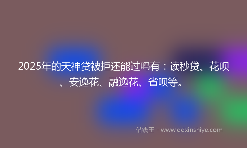 2025年的天神贷被拒还能过吗有：读秒贷、花呗、安逸花、融逸花、省呗等。