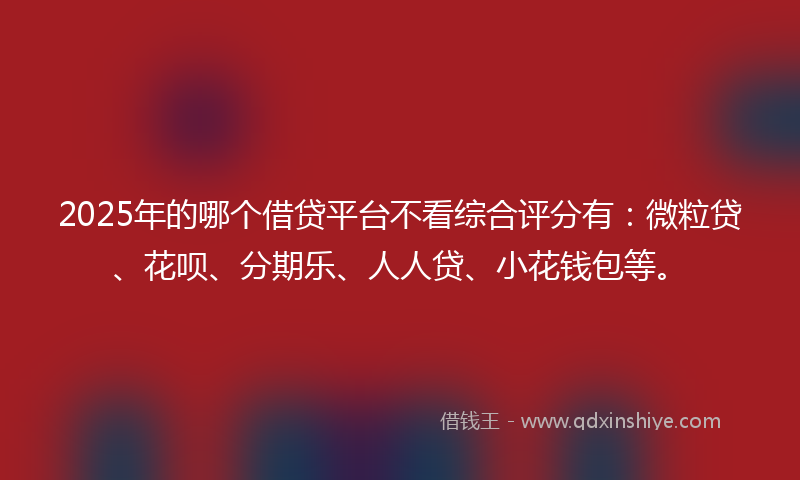 2025年的哪个借贷平台不看综合评分有：微粒贷、花呗、分期乐、人人贷、小花钱包等。