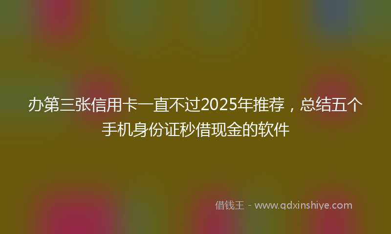 办第三张信用卡一直不过2025年推荐，总结五个手机身份证秒借现金的软件