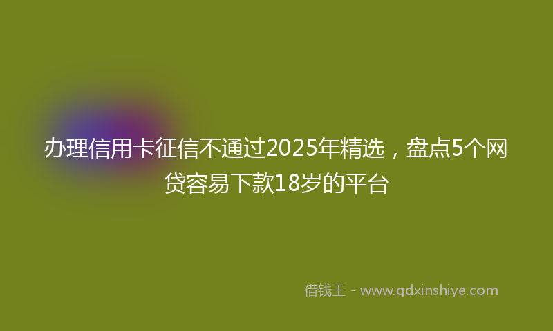 办理信用卡征信不通过2025年精选，盘点5个网贷容易下款18岁的平台