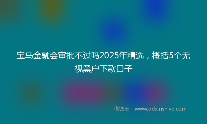 宝马金融会审批不过吗2025年精选，概括5个无视黑户下款口子