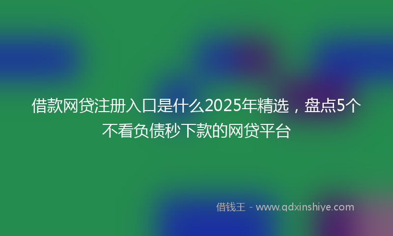 借款网贷注册入口是什么2025年精选，盘点5个不看负债秒下款的网贷平台