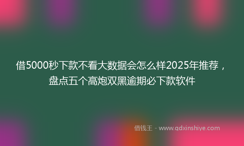 借5000秒下款不看大数据会怎么样2025年推荐，盘点五个高炮双黑逾期必下款软件