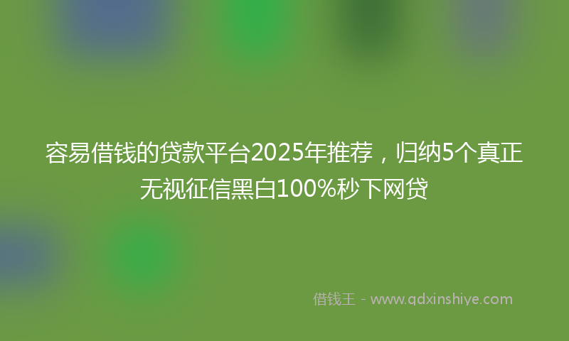 容易借钱的贷款平台2025年推荐，归纳5个真正无视征信黑白100%秒下网贷