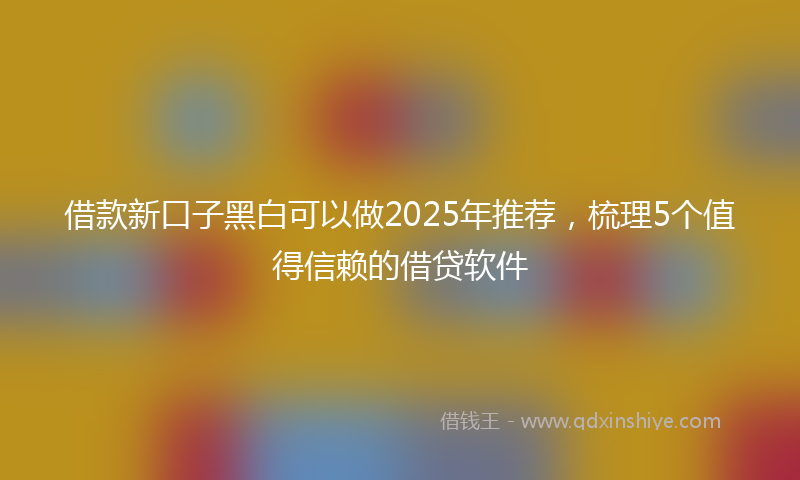 借款新口子黑白可以做2025年推荐，梳理5个值得信赖的借贷软件