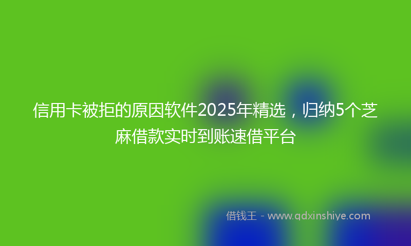 信用卡被拒的原因软件2025年精选，归纳5个芝麻借款实时到账速借平台