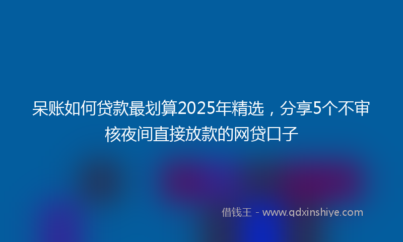 呆账如何贷款最划算2025年精选，分享5个不审核夜间直接放款的网贷口子