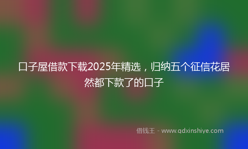 口子屋借款下载2025年精选，归纳五个征信花居然都下款了的口子