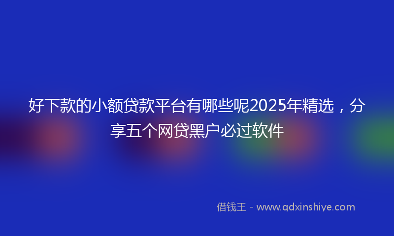 好下款的小额贷款平台有哪些呢2025年精选，分享五个网贷黑户必过软件