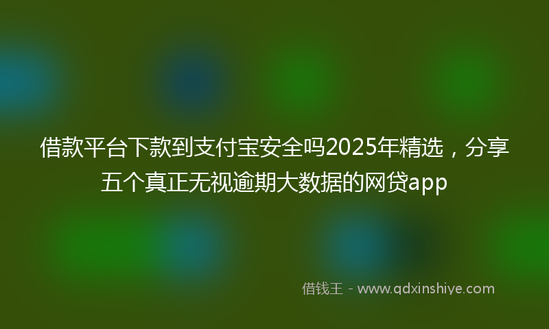 借款平台下款到支付宝安全吗2025年精选，分享五个真正无视逾期大数据的网贷app