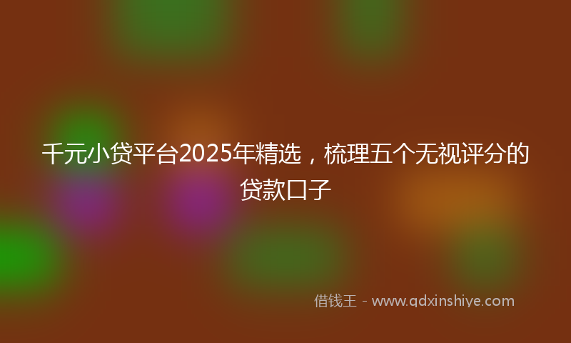 千元小贷平台2025年精选，梳理五个无视评分的贷款口子