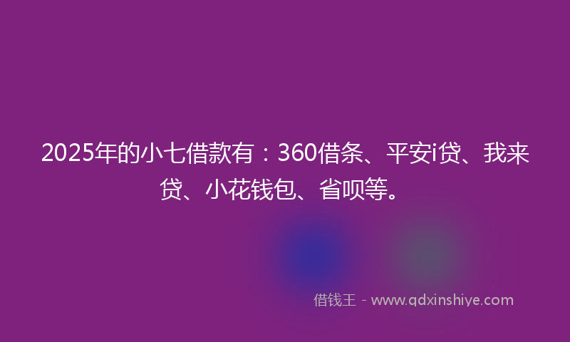 2025年的小七借款有：360借条、平安i贷、我来贷、小花钱包、省呗等。