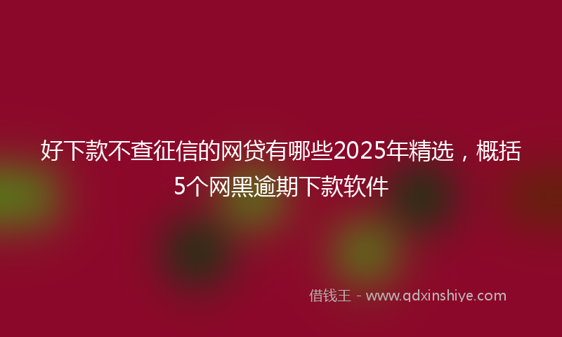 好下款不查征信的网贷有哪些2025年精选，概括5个网黑逾期下款软件