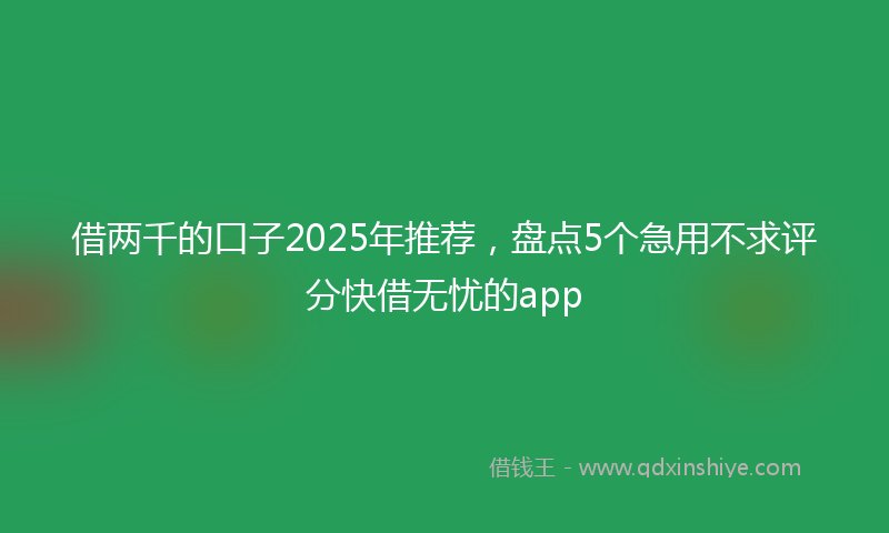 借两千的口子2025年推荐，盘点5个急用不求评分快借无忧的app