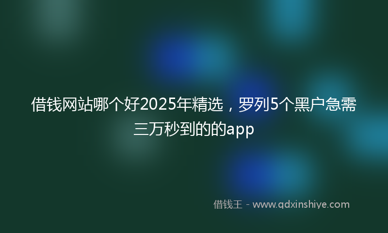借钱网站哪个好2025年精选，罗列5个黑户急需三万秒到的的app