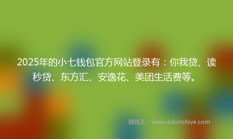 2025年的小七钱包官方网站登录有：你我贷、读秒贷、东方汇、安逸花、美团生活费等。
