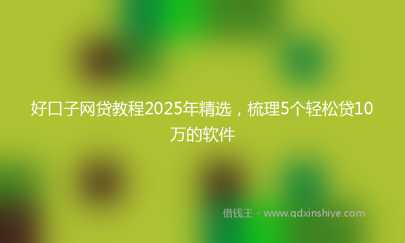好口子网贷教程2025年精选，梳理5个轻松贷10万的软件