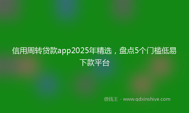 信用周转贷款app2025年精选，盘点5个门槛低易下款平台