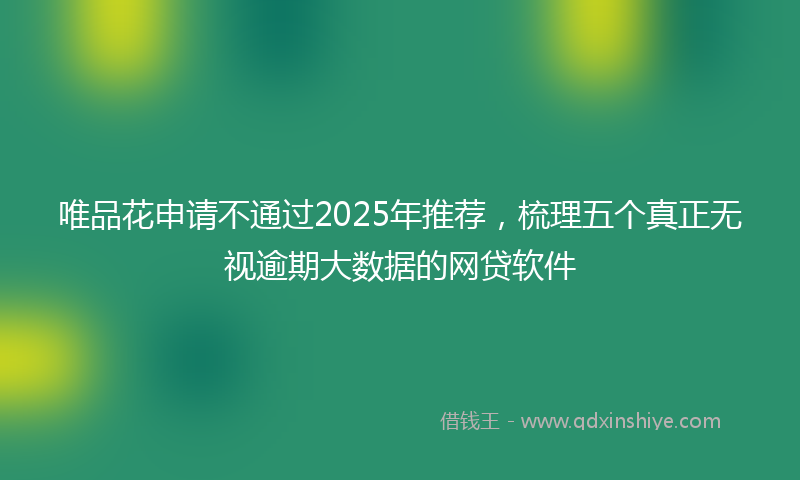 唯品花申请不通过2025年推荐，梳理五个真正无视逾期大数据的网贷软件
