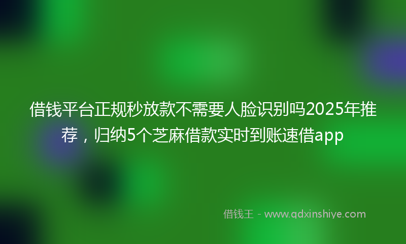 借钱平台正规秒放款不需要人脸识别吗2025年推荐，归纳5个芝麻借款实时到账速借app