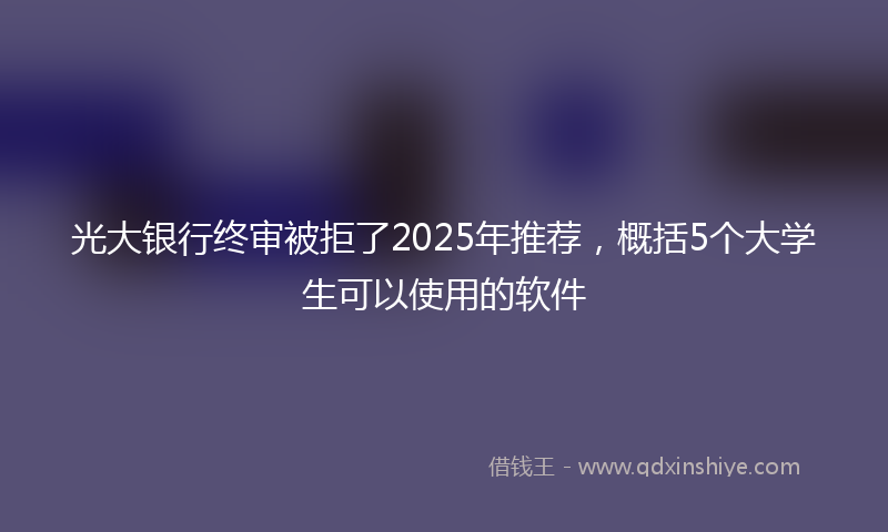 光大银行终审被拒了2025年推荐，概括5个大学生可以使用的软件
