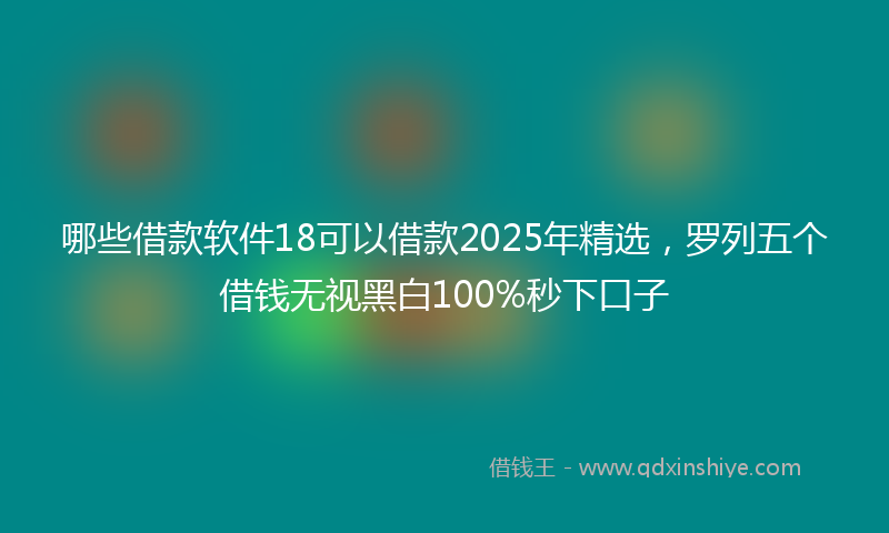 哪些借款软件18可以借款2025年精选，罗列五个借钱无视黑白100%秒下口子