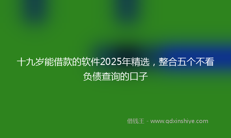 十九岁能借款的软件2025年精选，整合五个不看负债查询的口子