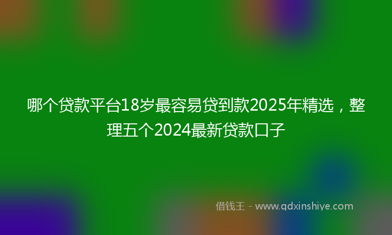 哪个贷款平台18岁最容易贷到款2025年精选，整理五个2024最新贷款口子