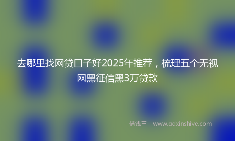 去哪里找网贷口子好2025年推荐，梳理五个无视网黑征信黑3万贷款