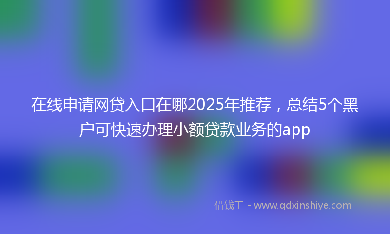在线申请网贷入口在哪2025年推荐，总结5个黑户可快速办理小额贷款业务的app