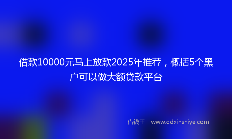 借款10000元马上放款2025年推荐，概括5个黑户可以做大额贷款平台