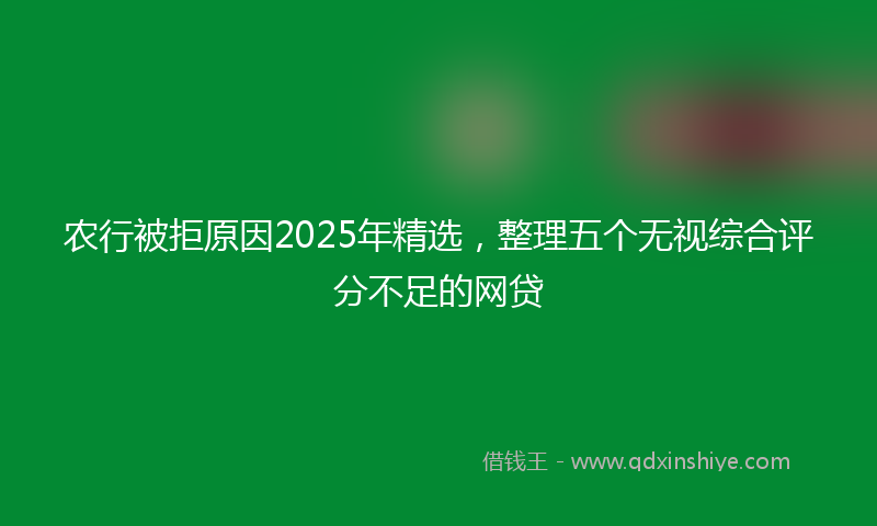 农行被拒原因2025年精选，整理五个无视综合评分不足的网贷