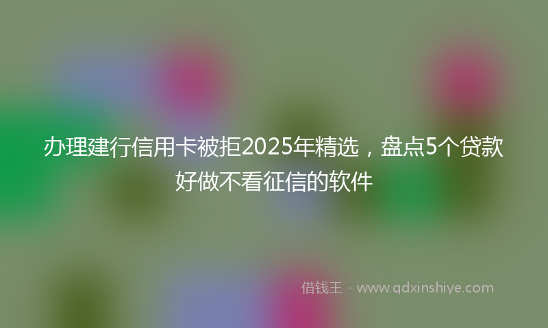 办理建行信用卡被拒2025年精选，盘点5个贷款好做不看征信的软件