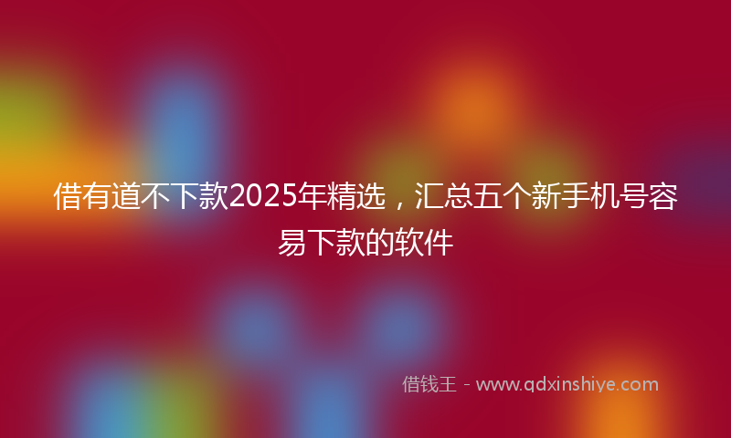 借有道不下款2025年精选，汇总五个新手机号容易下款的软件