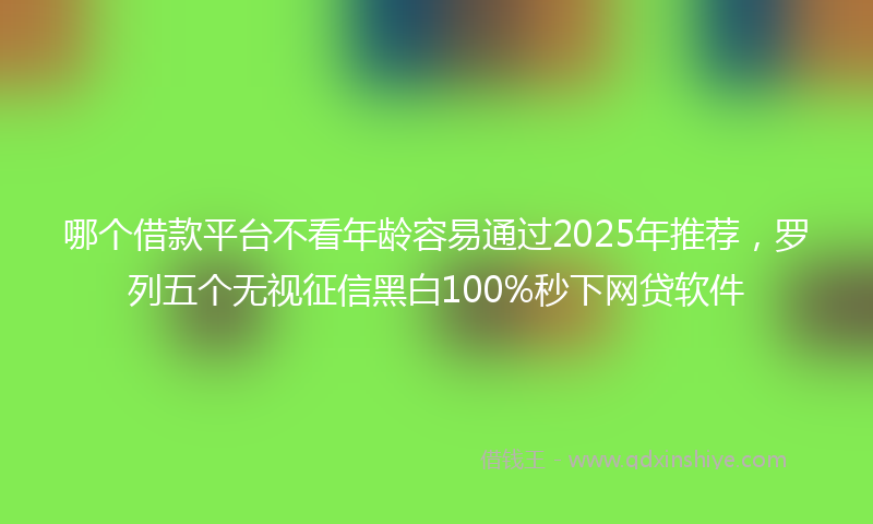 哪个借款平台不看年龄容易通过2025年推荐，罗列五个无视征信黑白100%秒下网贷软件
