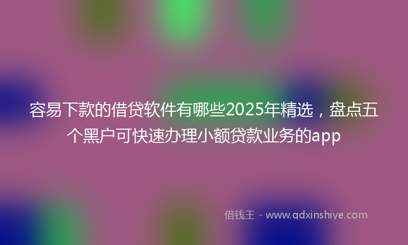 容易下款的借贷软件有哪些2025年精选，盘点五个黑户可快速办理小额贷款业务的app