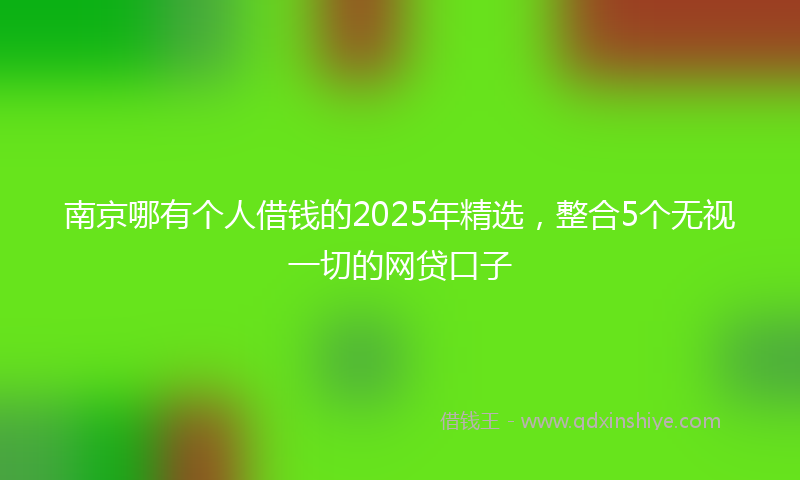 南京哪有个人借钱的2025年精选，整合5个无视一切的网贷口子