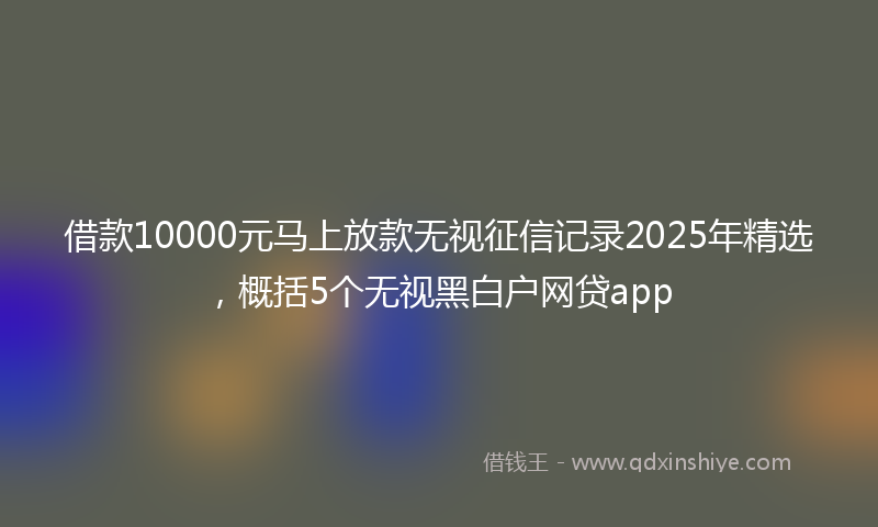 借款10000元马上放款无视征信记录2025年精选，概括5个无视黑白户网贷app