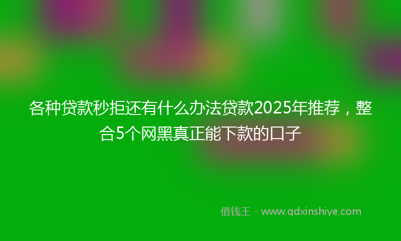 各种贷款秒拒还有什么办法贷款2025年推荐，整合5个网黑真正能下款的口子