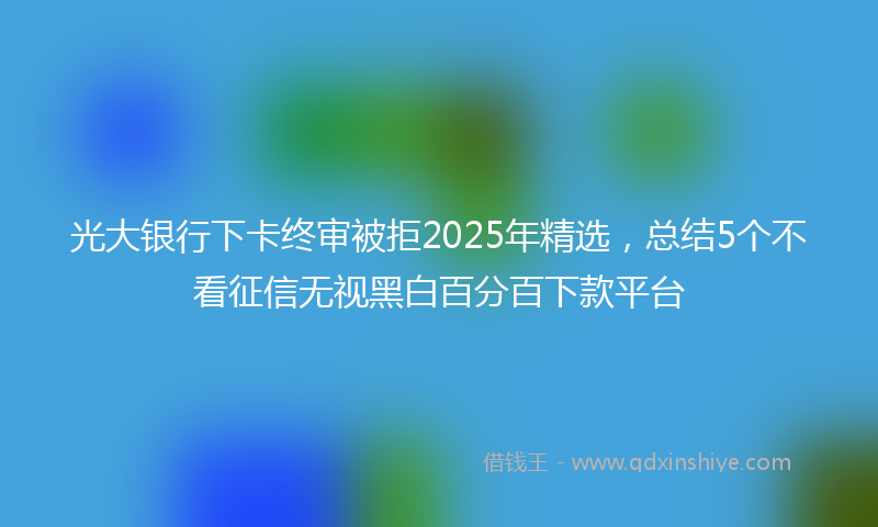 光大银行下卡终审被拒2025年精选，总结5个不看征信无视黑白百分百下款平台