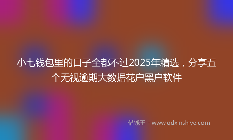 小七钱包里的口子全都不过2025年精选，分享五个无视逾期大数据花户黑户软件