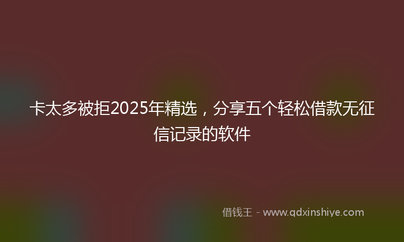 卡太多被拒2025年精选，分享五个轻松借款无征信记录的软件