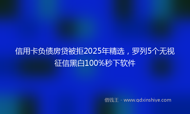 信用卡负债房贷被拒2025年精选，罗列5个无视征信黑白100%秒下软件